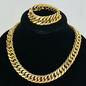 NAPIER Vintage Baddie Necklace/Bracelet Set Chunky Heavy Chain Runway Statement
